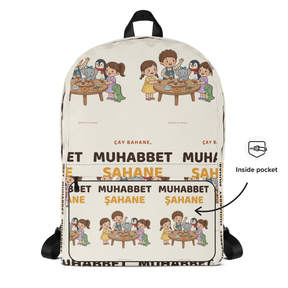 Çay Bahane, Muhabbet Şahane All-Over Print Backpack, Roots & Talks - product photo