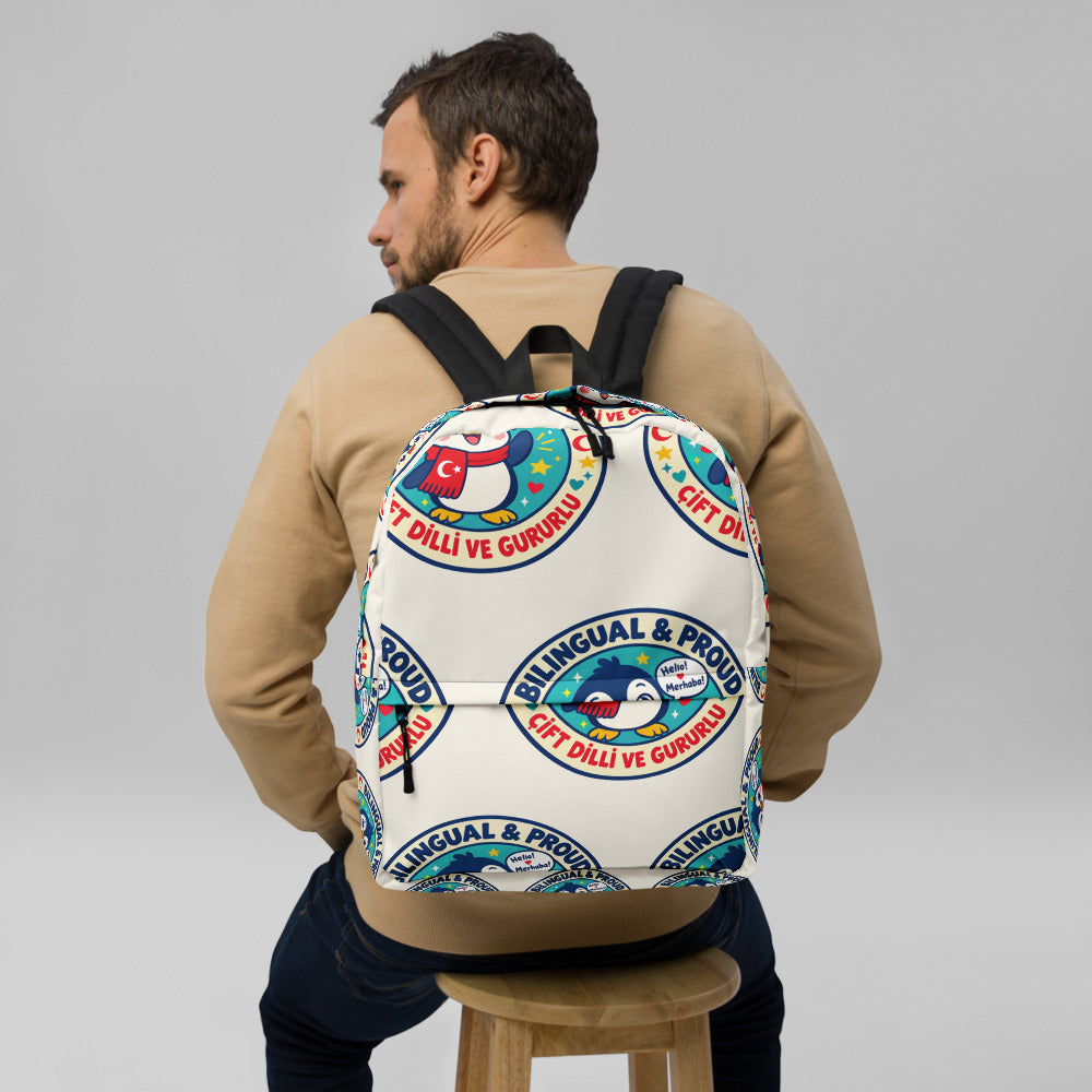 Bilingual & Proud All-Over Print Backpack, Roots & Talks - lifestyle photo 2