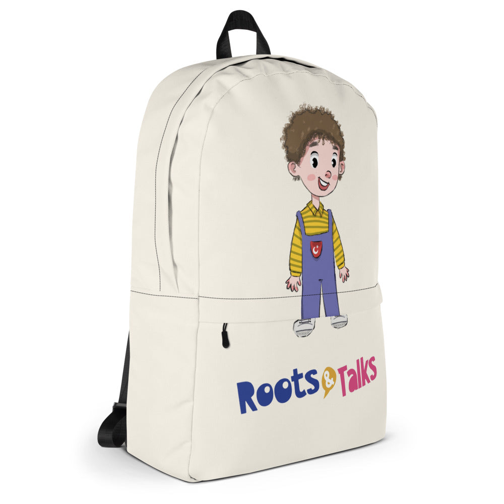 Ahmet Character Backpack, Large Print, Roots & Talks - Right