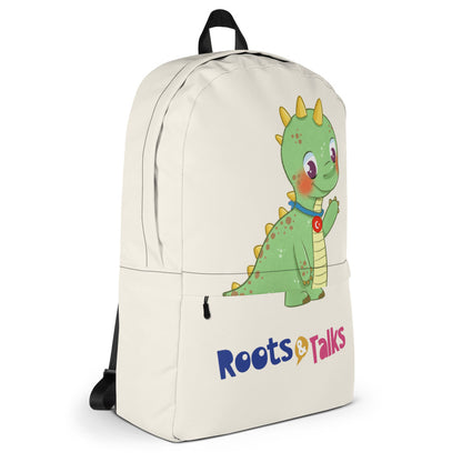 Dino Dinosaur Backpack, Large Print, Roots & Talks - Right
