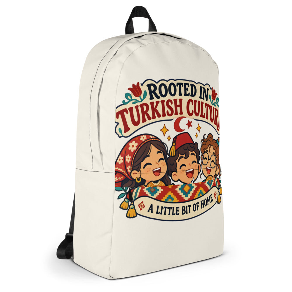 Rooted in Turkish Culture Backpack, Large Print, Roots & Talks - Right