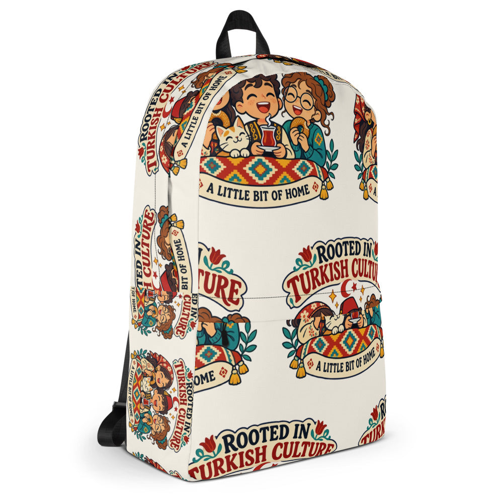 Rooted in Turkish Culture All-Over Print Backpack, Roots & Talks - Right