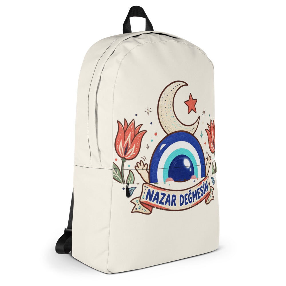 Nazar Değmesin Backpack, Large Print, Roots & Talks - Right