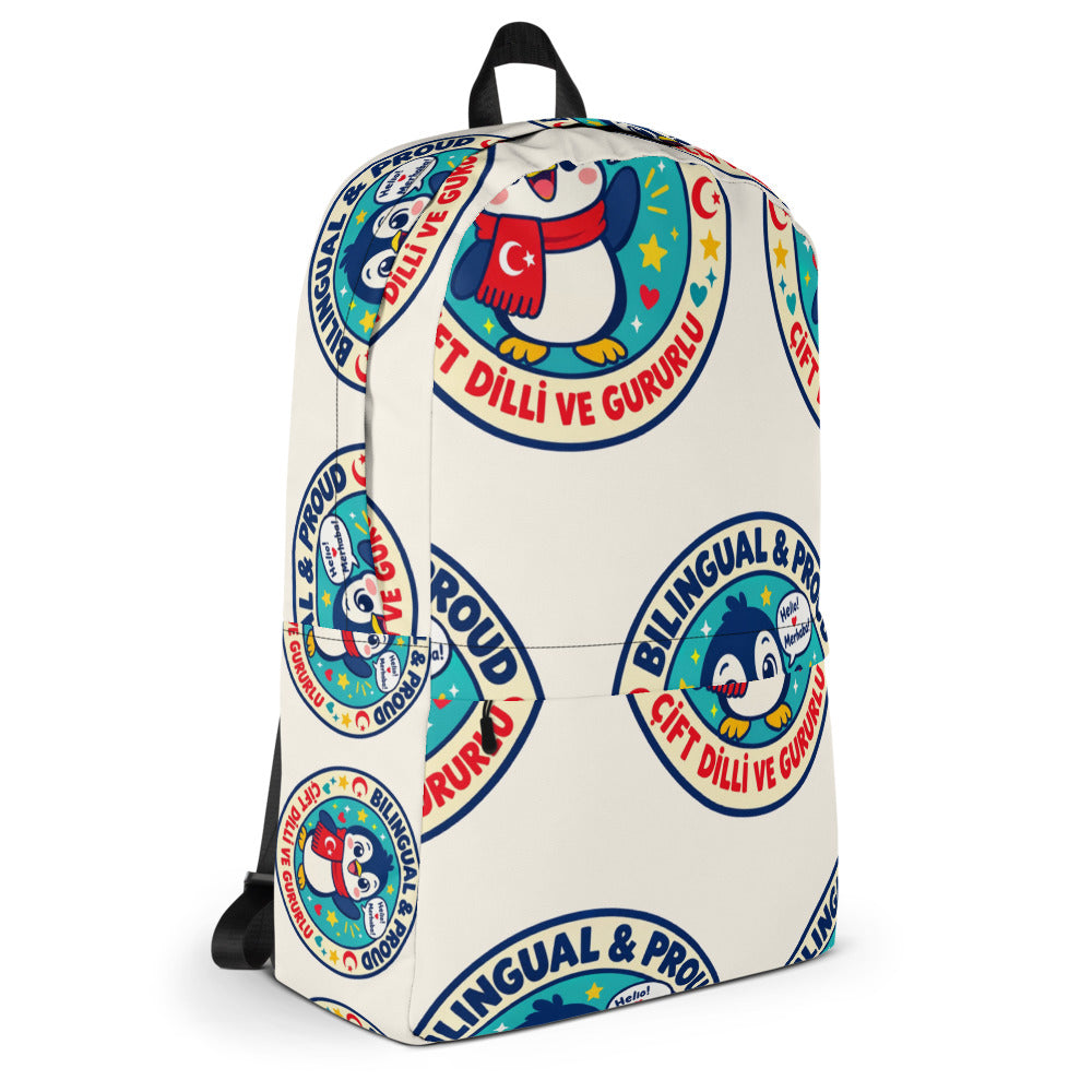 Bilingual & Proud All-Over Print Backpack, Roots & Talks - Right