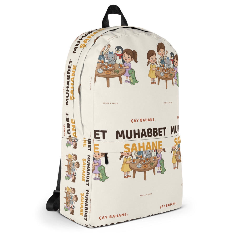 Çay Bahane, Muhabbet Şahane All-Over Print Backpack, Roots & Talks - Right