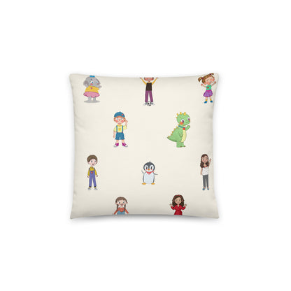 Roots & Talks Characters All-Over Print Pillow - Back