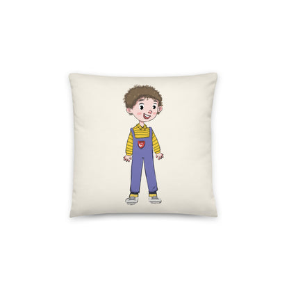 Ahmet Character Pillow, Large Print, Roots & Talks - Back