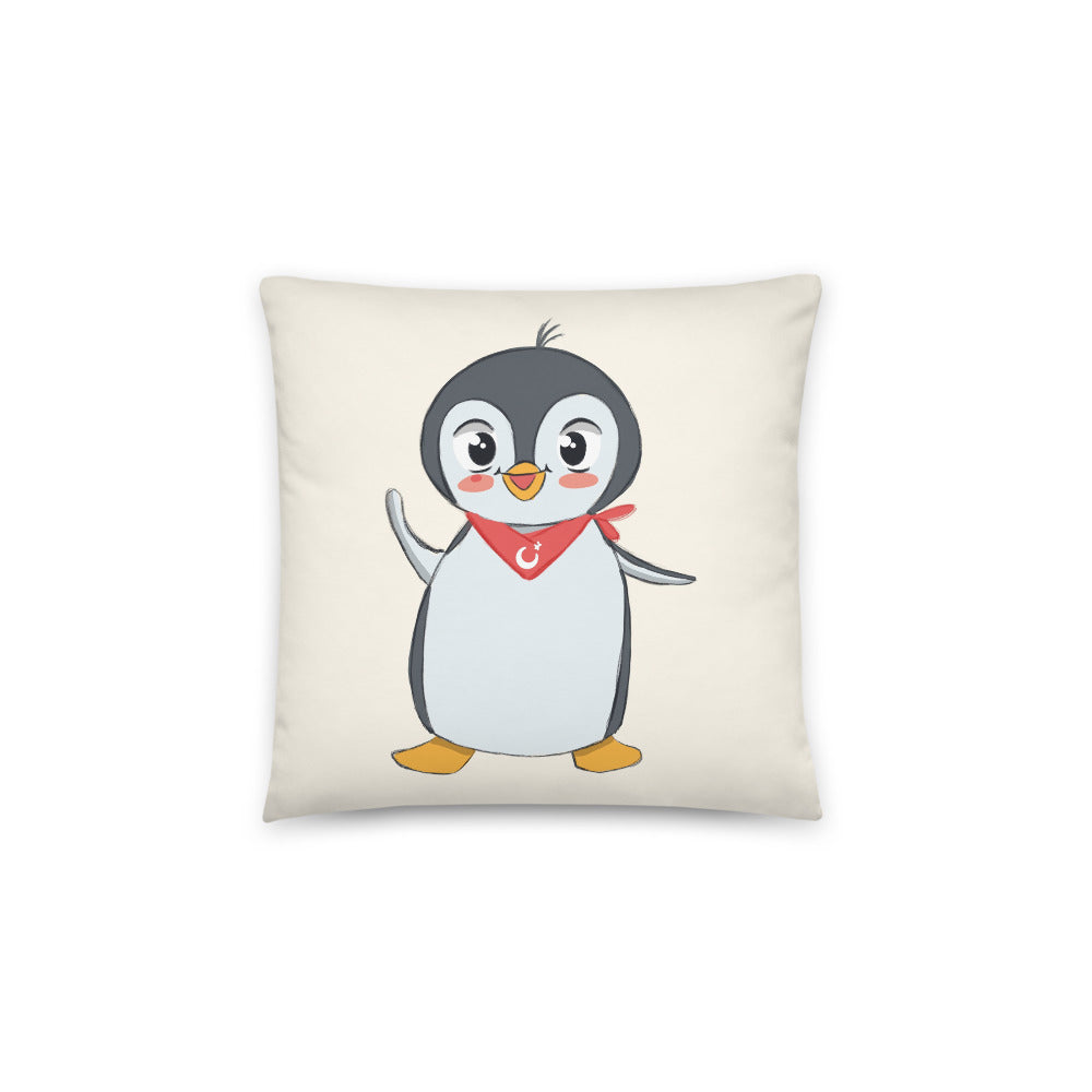 Pingucan Penguin Pillow, Large Print, Roots & Talks - Back