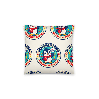 Bilingual & Proud All-Over Print Pillow, Roots & Talks - Back