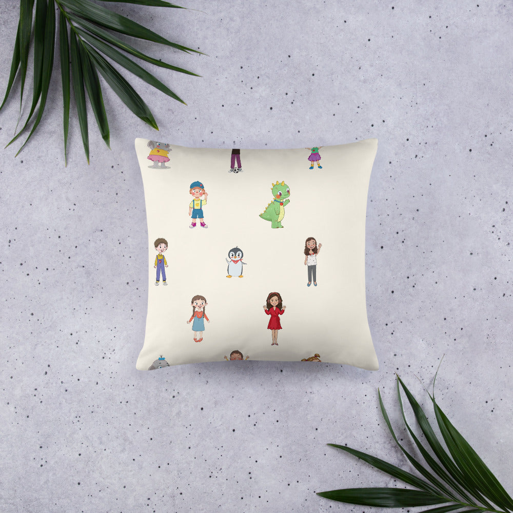 Roots & Talks Characters All-Over Print Pillow - lifestyle photo 1