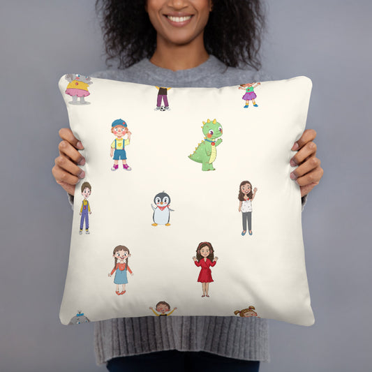 Roots & Talks Characters All-Over Print Pillow - lifestyle photo 3