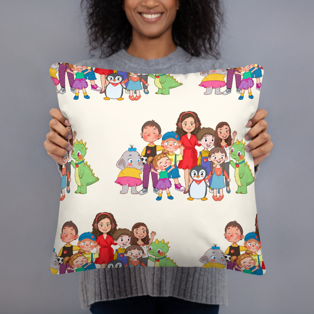 All the Characters Together All-Over Print Pillow, Roots & Talks - lifestyle photo 3