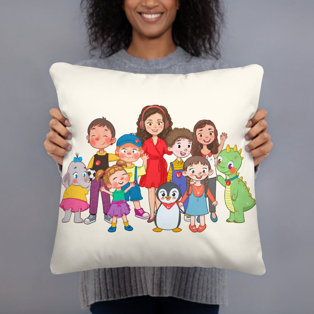 All the Characters Together Pillow, Large Print, Roots & Talks - lifestyle photo 3