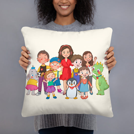 All the Characters Together Pillow, Large Print, Roots & Talks - lifestyle photo 3