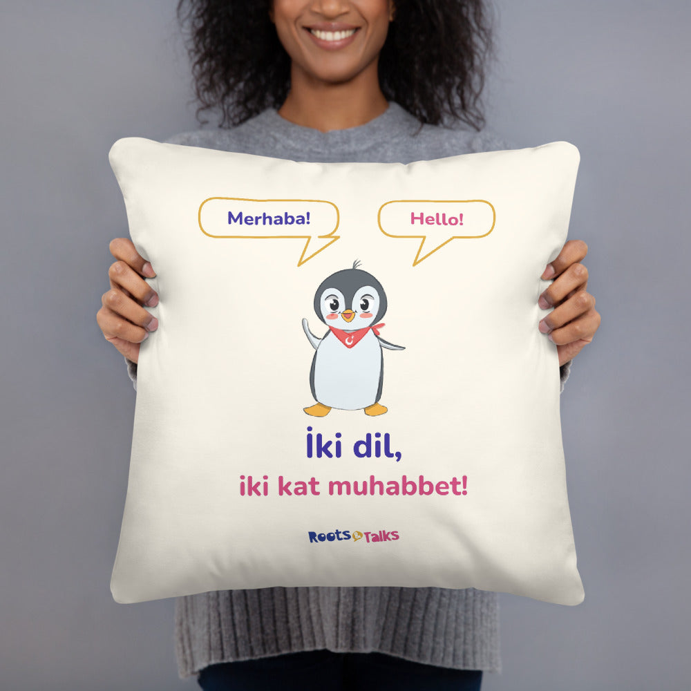 İki Dil, İki Kat Muhabbet Pillow, Large Print, Roots & Talks - lifestyle photo 3