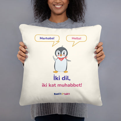 İki Dil, İki Kat Muhabbet Pillow, Large Print, Roots & Talks - lifestyle photo 3