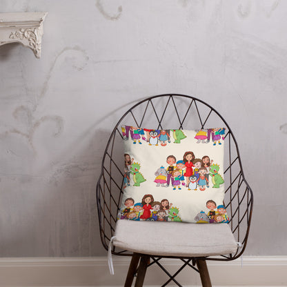All the Characters Together All-Over Print Pillow, Roots & Talks - lifestyle photo 2