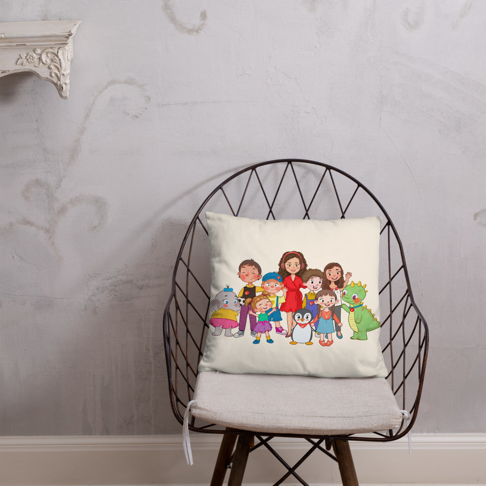 All the Characters Together Pillow, Large Print, Roots & Talks - lifestyle photo 2