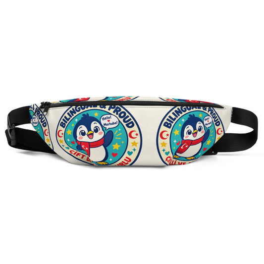 Bilingual & Proud All-Over Print Fanny Pack, Roots & Talks - product photo
