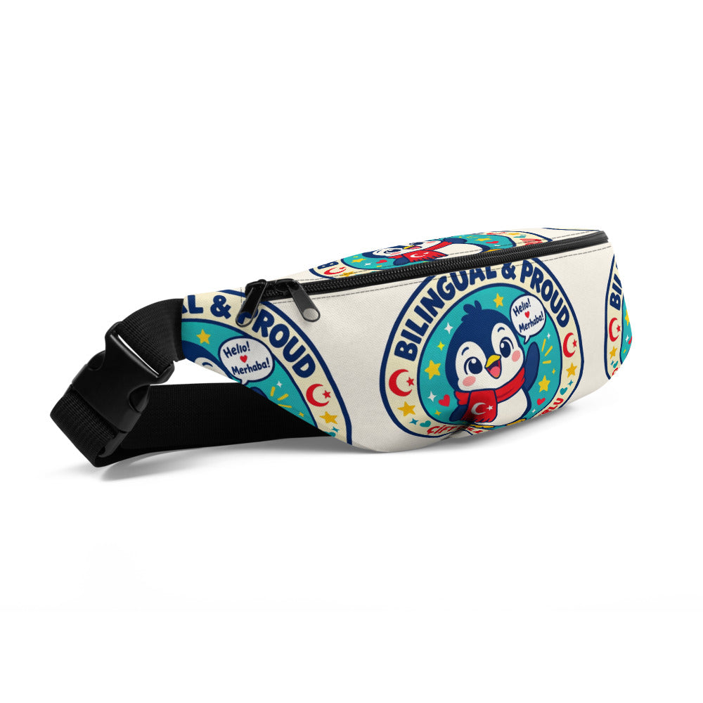 Bilingual & Proud All-Over Print Fanny Pack, Roots & Talks - Front Left