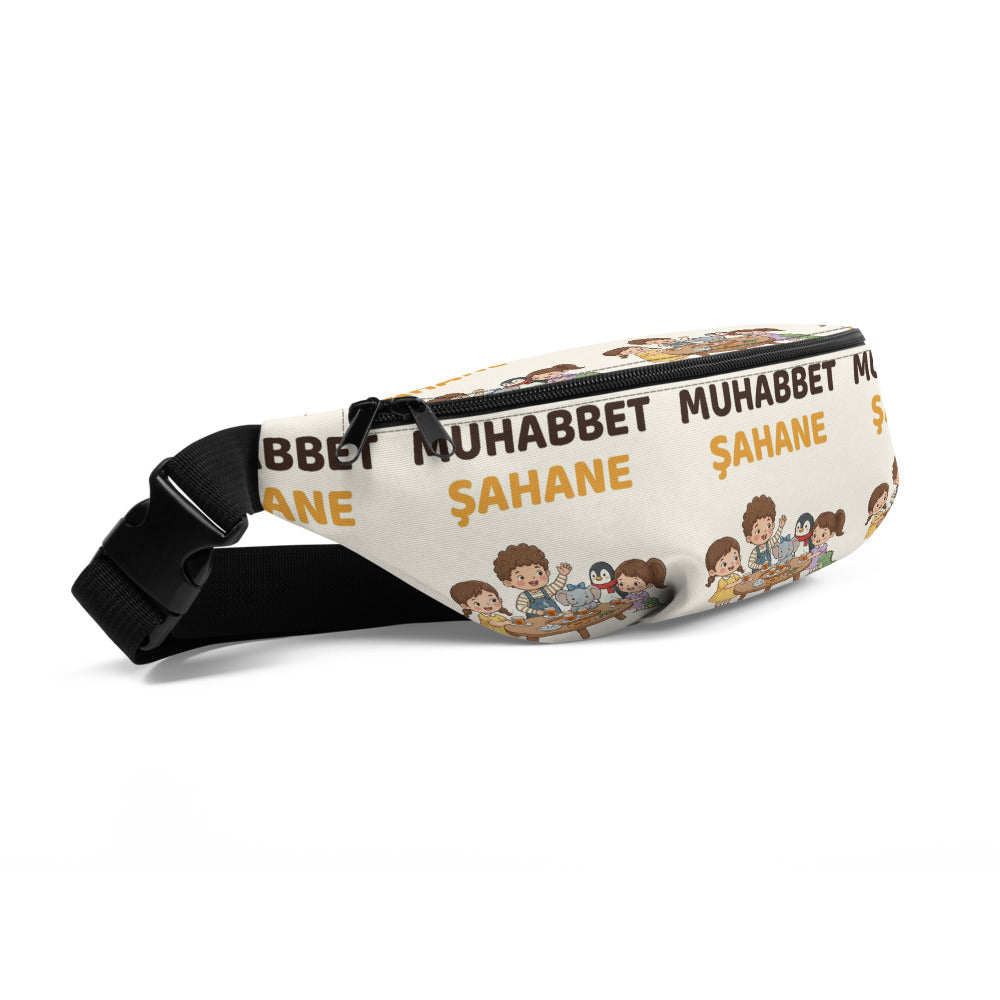 Çay Bahane, Muhabbet Şahane All-Over Print Fanny Pack, Roots & Talks - Front Left
