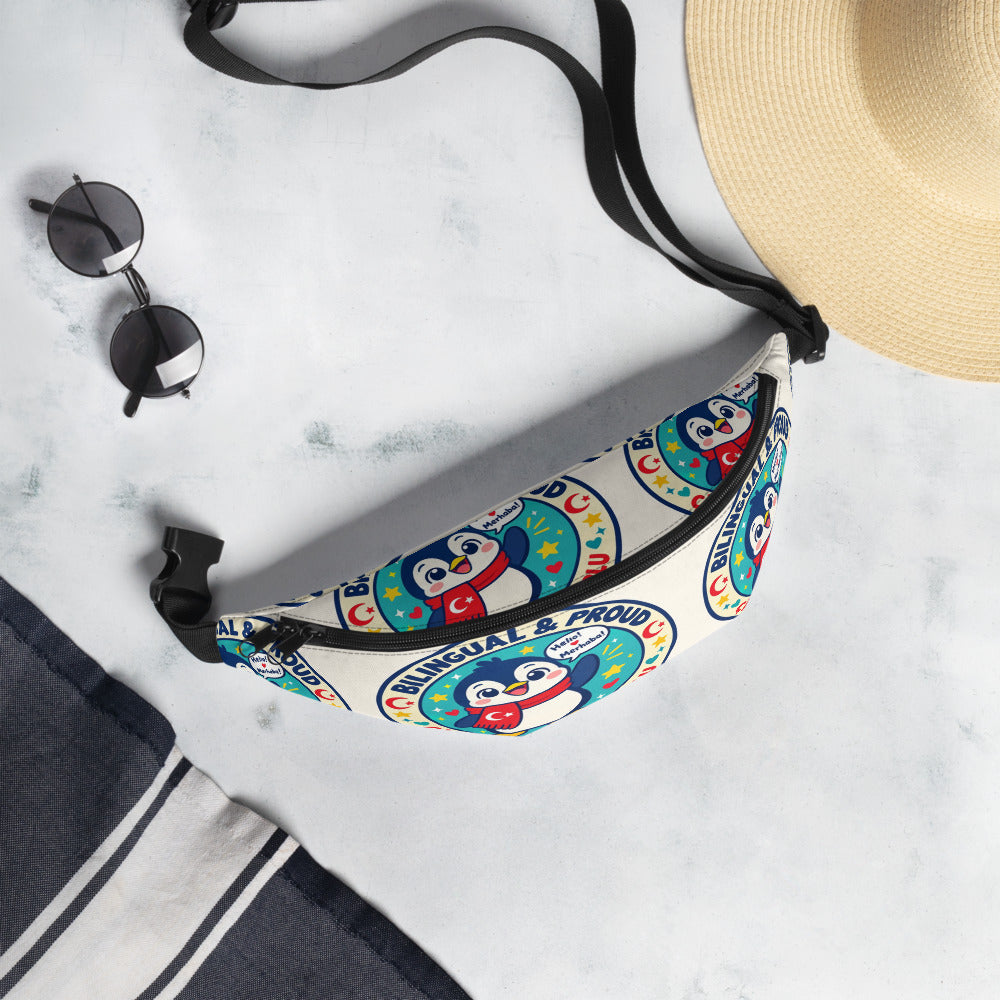 Bilingual & Proud All-Over Print Fanny Pack, Roots & Talks - lifestyle photo 1