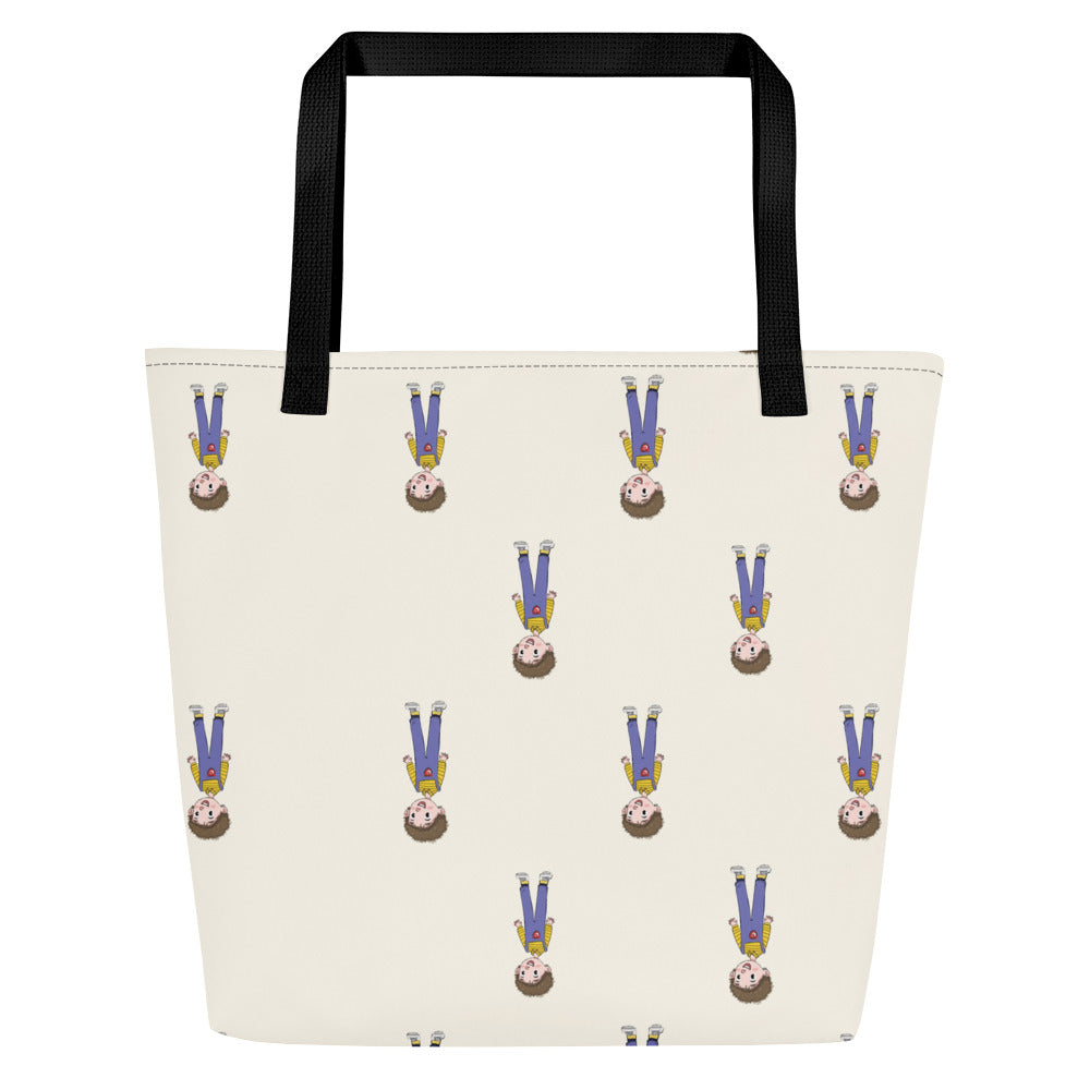 Ahmet Character All-Over Print Large Tote Bag with Pocket, Roots & Talks - Back