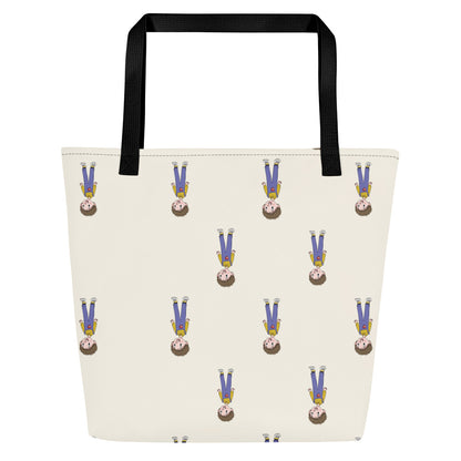 Ahmet Character All-Over Print Large Tote Bag with Pocket, Roots & Talks - Back