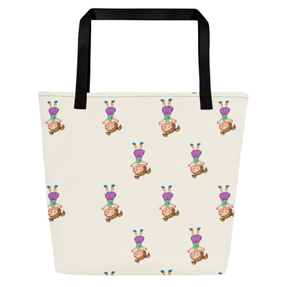 Ela Character All-Over Print Large Tote Bag with Pocket, Roots & Talks - Back