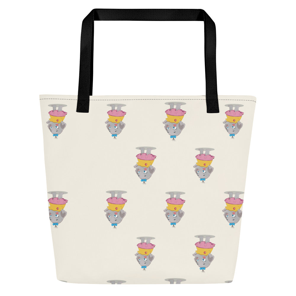 Filiz Elephant All-Over Print Large Tote Bag with Pocket, Roots & Talks - Back