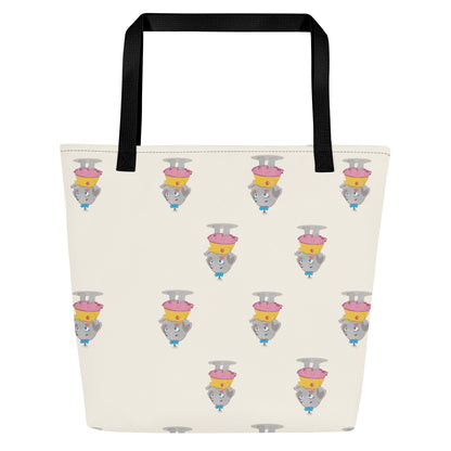 Filiz Elephant All-Over Print Large Tote Bag with Pocket, Roots & Talks - Back