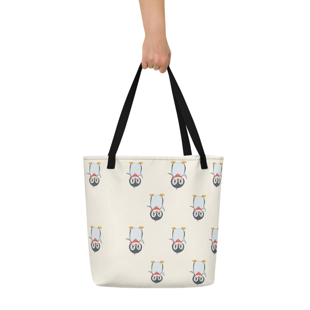Pingucan Penguin All-Over Print Large Tote Bag with Pocket, Roots & Talks - lifestyle photo 1