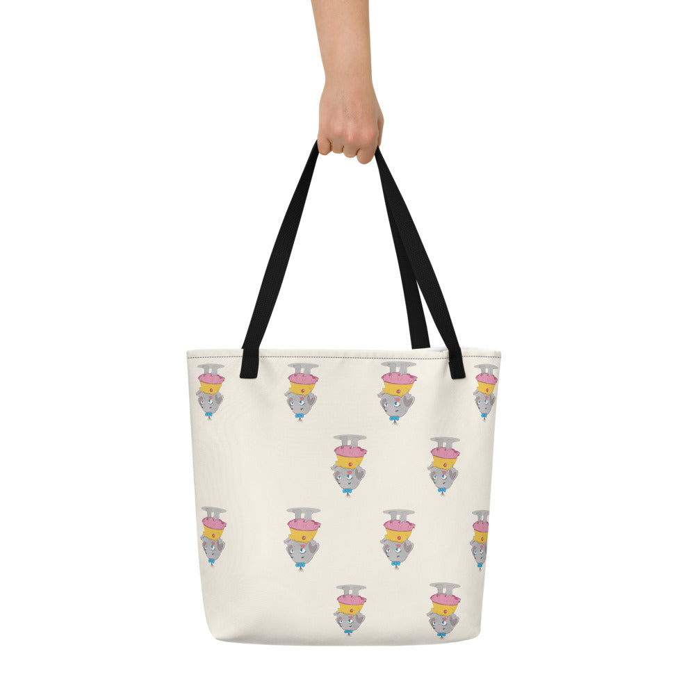 Filiz Elephant All-Over Print Large Tote Bag with Pocket, Roots & Talks - lifestyle photo 1