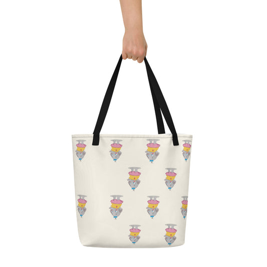 Filiz Elephant All-Over Print Large Tote Bag with Pocket, Roots & Talks - lifestyle photo 1