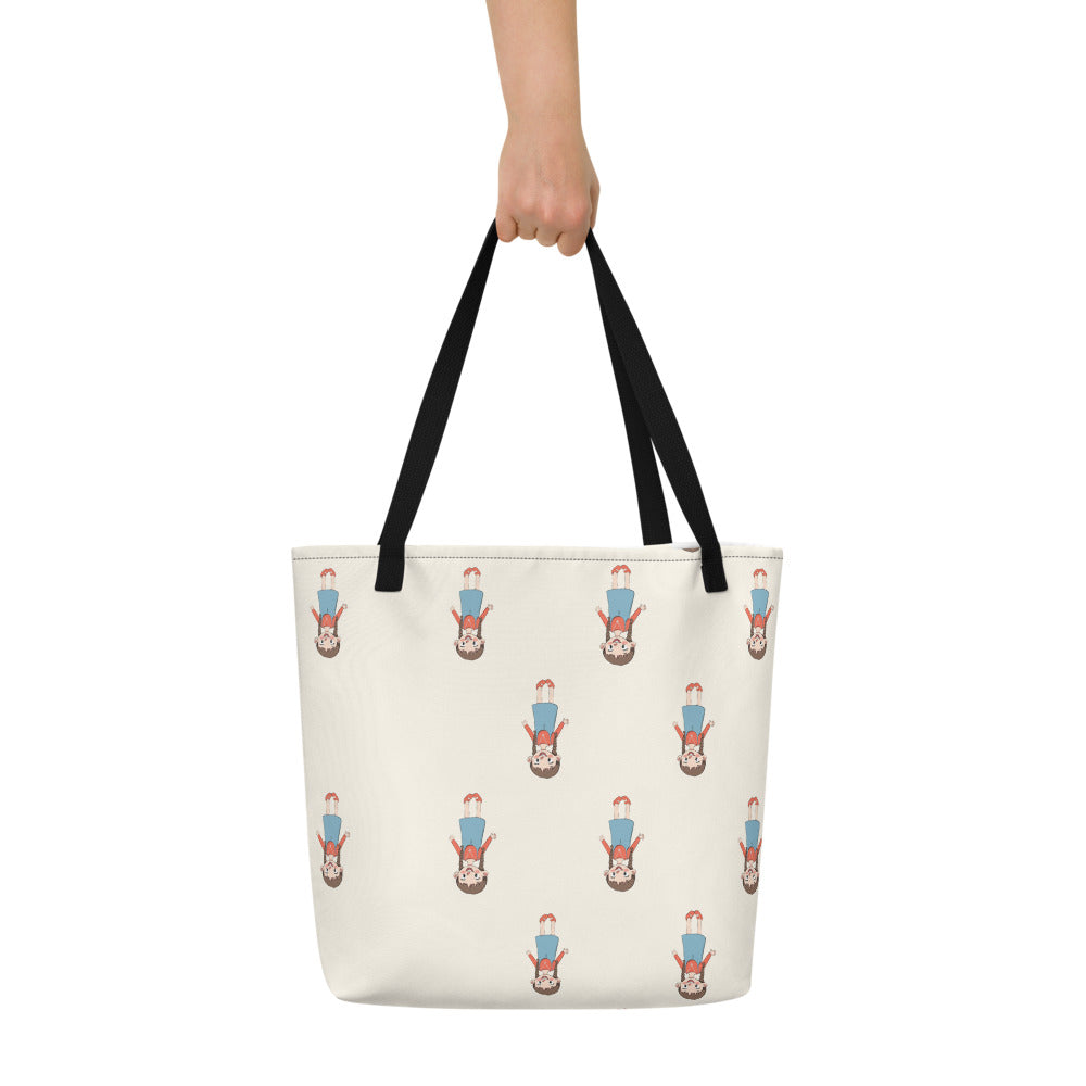 Eylül Character All-Over Print Large Tote Bag with Pocket, Roots & Talks - lifestyle photo 1