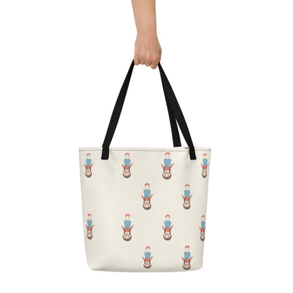 Eylül Character All-Over Print Large Tote Bag with Pocket, Roots & Talks - lifestyle photo 1