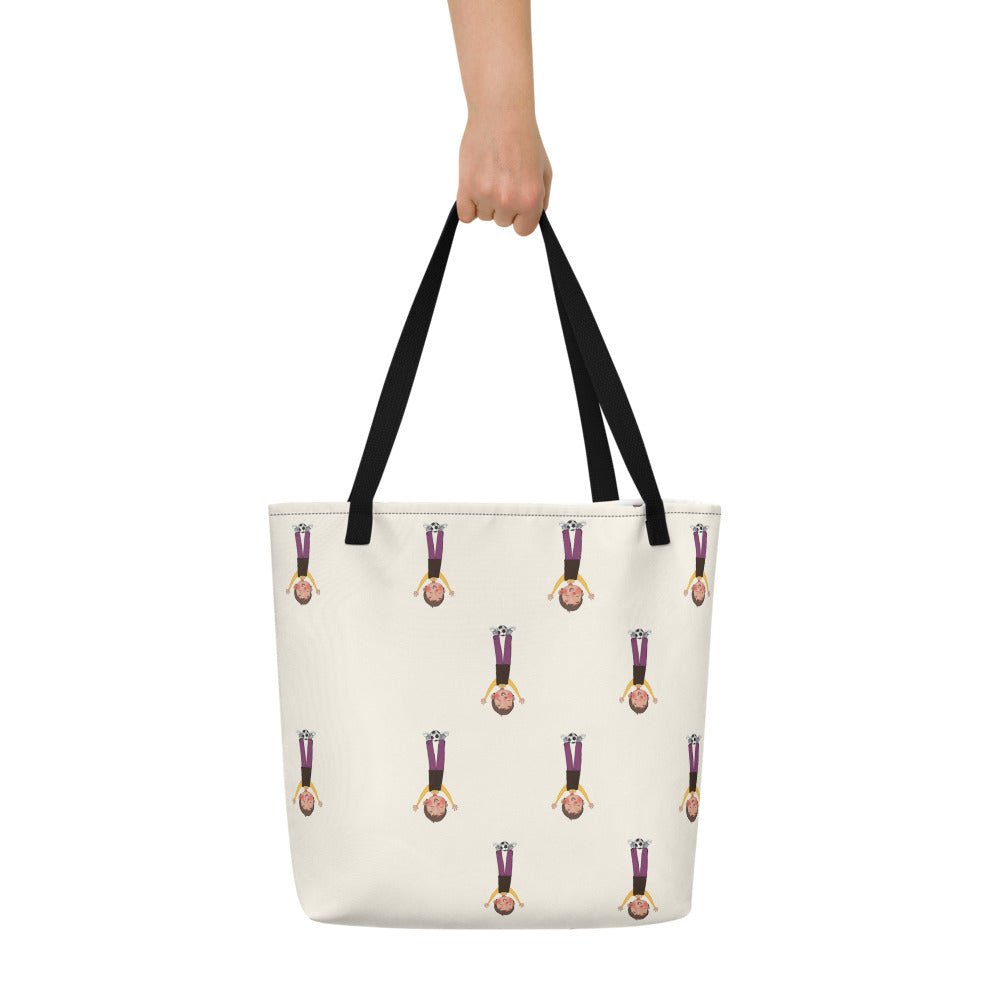 Gazi Character All-Over Print Large Tote Bag with Pocket, Roots & Talks - lifestyle photo 1