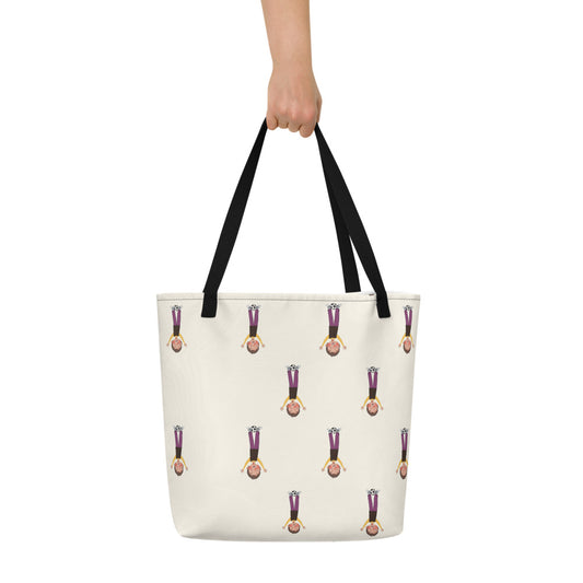 Gazi Character All-Over Print Large Tote Bag with Pocket, Roots & Talks - lifestyle photo 1