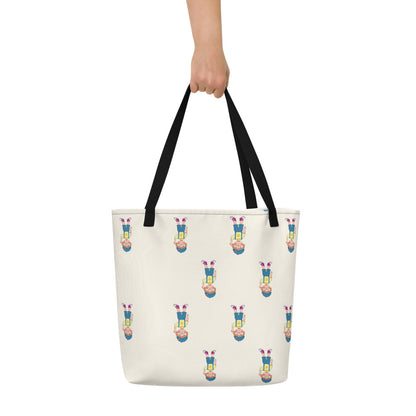 Giray Character All-Over Print Large Tote Bag with Pocket, Roots & Talks - lifestyle photo 1