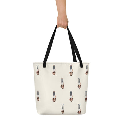 Defne Character All-Over Print Large Tote Bag with Pocket, Roots & Talks - lifestyle photo 1