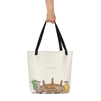 Çay Bahane, Muhabbet Şahane Large Tote Bag with Pocket, Large Print, Roots & Talks - lifestyle photo 1