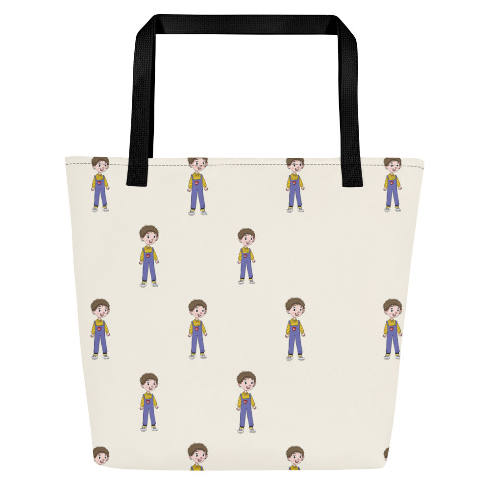 Ahmet Character All-Over Print Large Tote Bag with Pocket, Roots & Talks - product photo