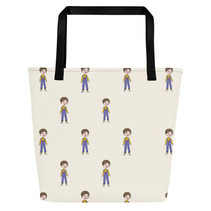 Ahmet Character All-Over Print Large Tote Bag with Pocket, Roots & Talks - product photo