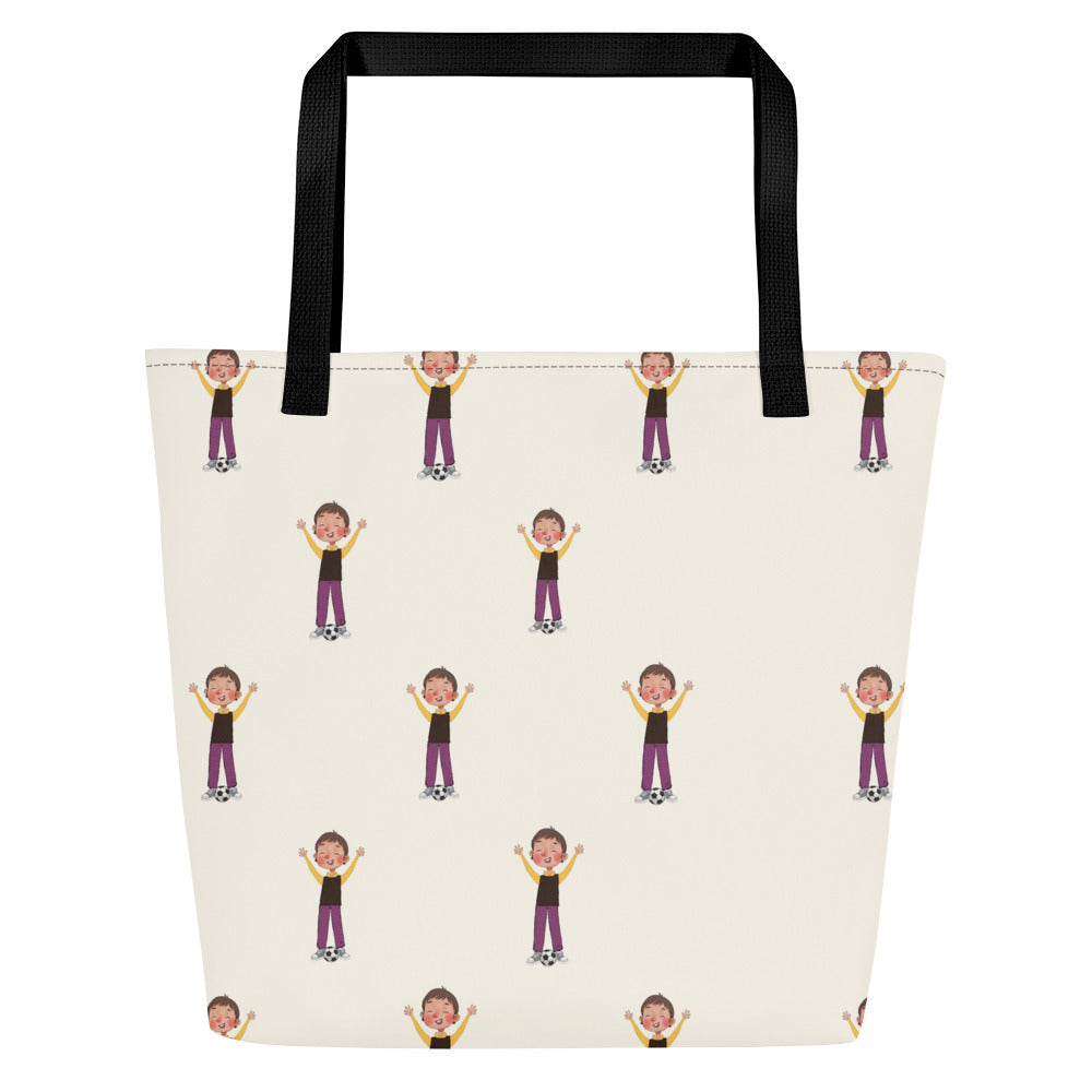 Gazi Character All-Over Print Large Tote Bag with Pocket, Roots & Talks - product photo