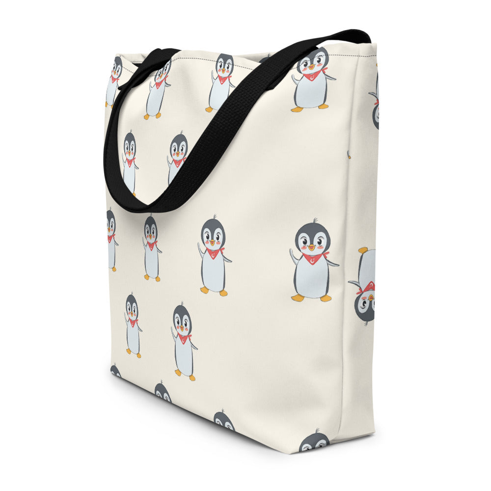 Pingucan Penguin All-Over Print Large Tote Bag with Pocket, Roots & Talks - lifestyle photo 2