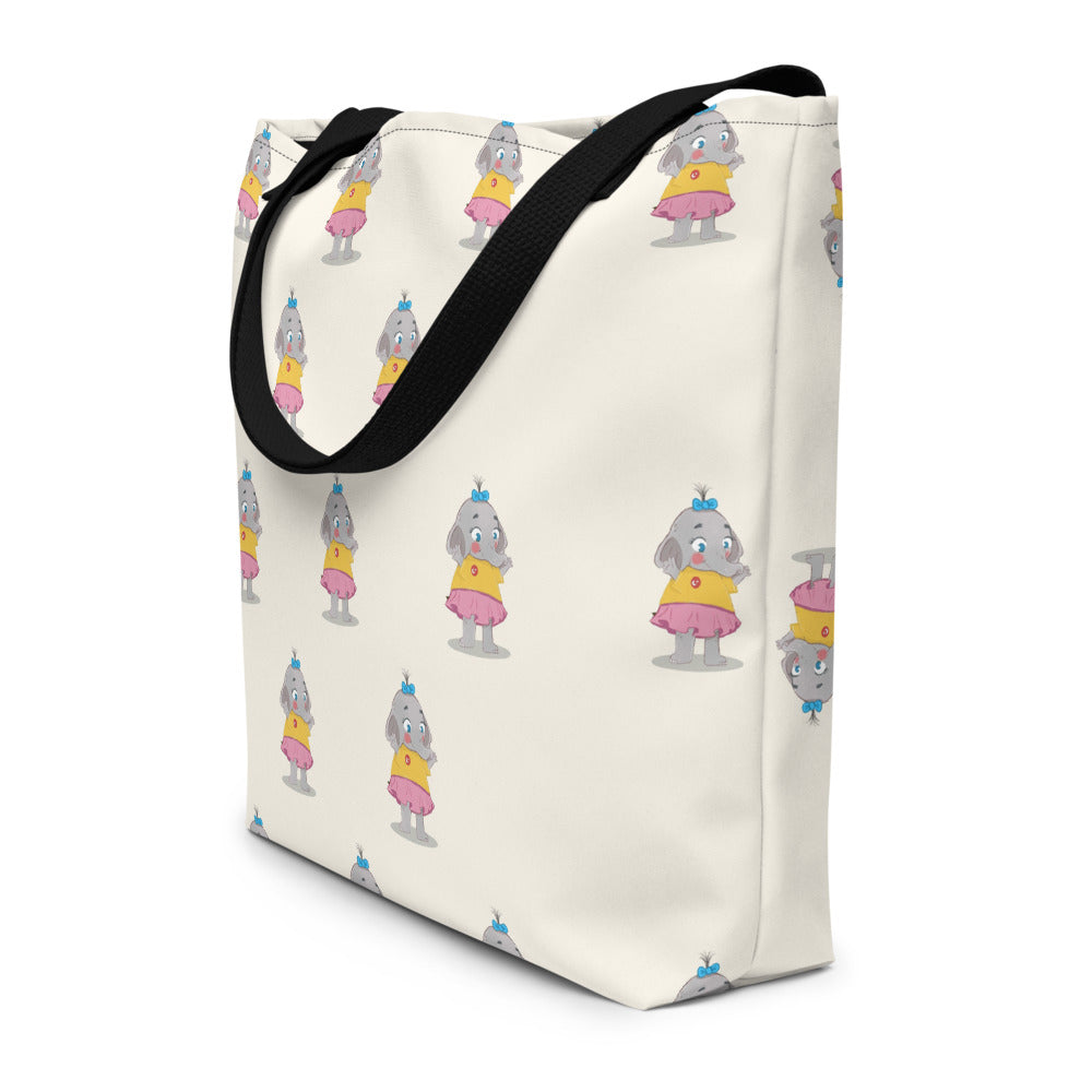 Filiz Elephant All-Over Print Large Tote Bag with Pocket, Roots & Talks - lifestyle photo 2