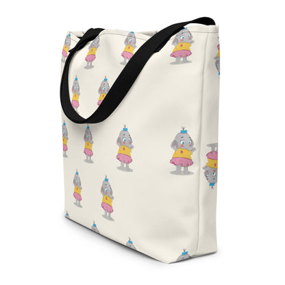 Filiz Elephant All-Over Print Large Tote Bag with Pocket, Roots & Talks - lifestyle photo 2