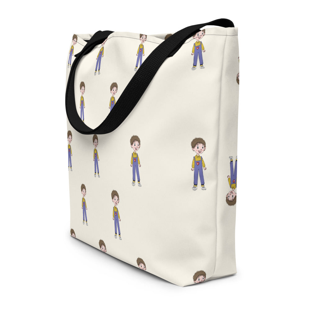 Ahmet Character All-Over Print Large Tote Bag with Pocket, Roots & Talks - lifestyle photo 2