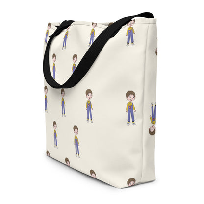 Ahmet Character All-Over Print Large Tote Bag with Pocket, Roots & Talks - lifestyle photo 2