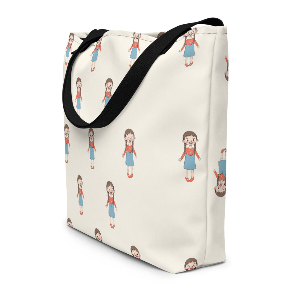 Eylül Character All-Over Print Large Tote Bag with Pocket, Roots & Talks - lifestyle photo 2